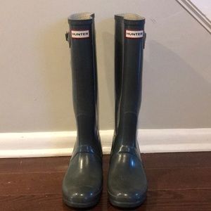 Glossy Grey Hunter Boots